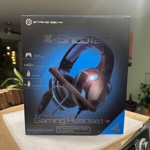 Strike Gear X-Shooter Surround Stereo Gaming Headset With Mic-Blue LED
